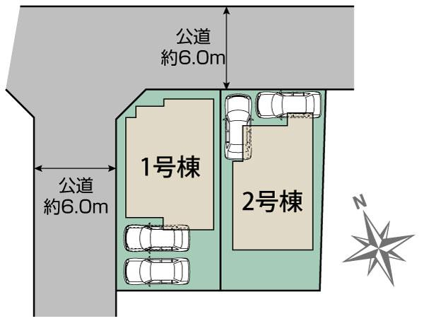 ブルーミングガーデン知多市南粕谷１丁目２棟の見取り図