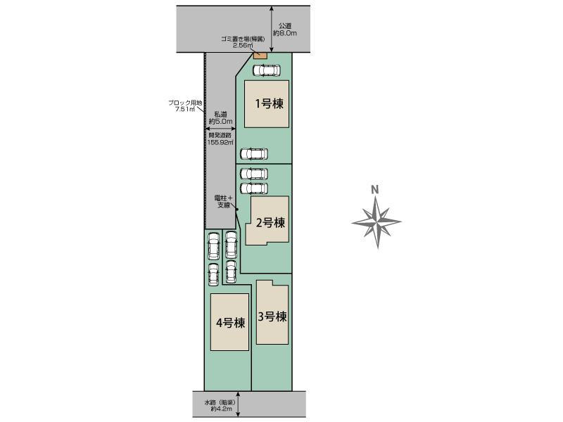 松戸市古ケ崎4丁目2期4棟 区画図