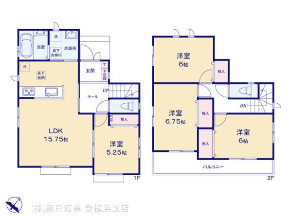 ハートフルタウン大和市福田7021番の見取り図