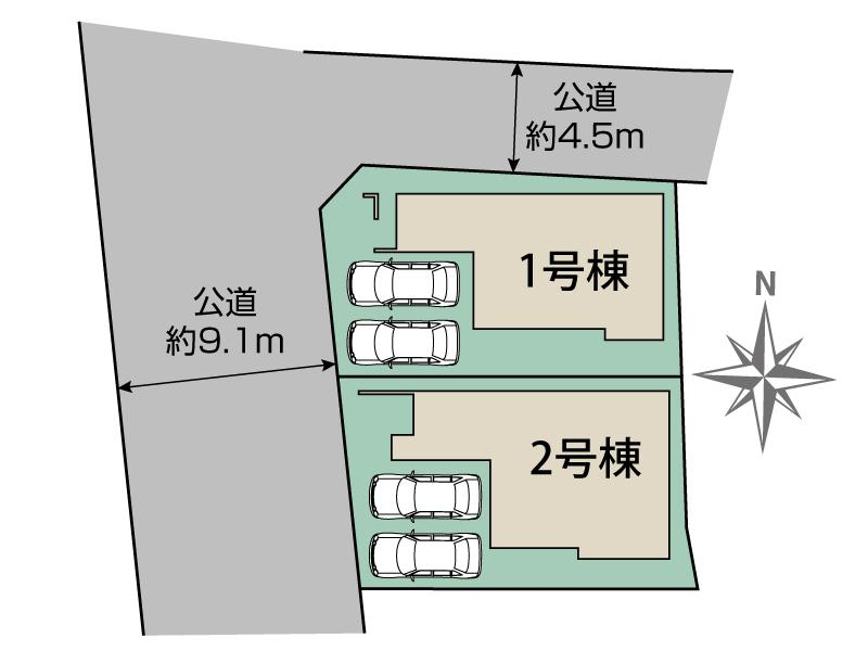 ブルーミングガーデン犬山市大字橋爪下地蔵下２棟の見取り図