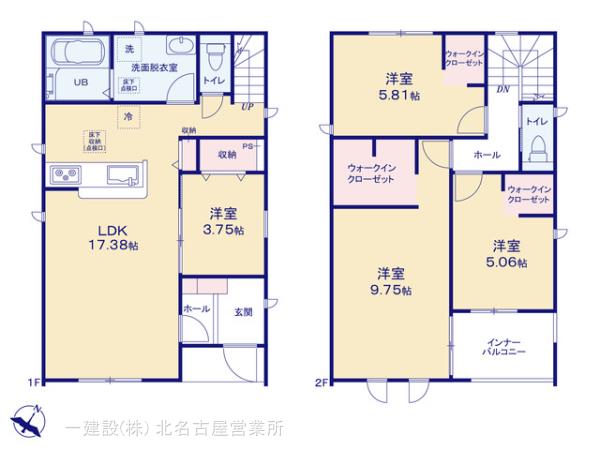 リーブルガーデン江南市村久野町南大門の見取り図