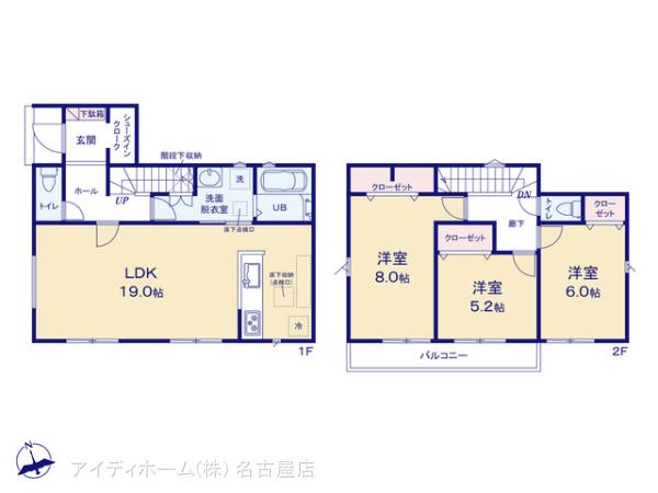 リナージュ大垣市浅草２３－１期の見取り図