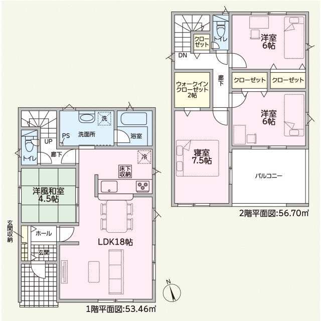 クレイドルガーデン鯖江市下河端町 第6の見取り図