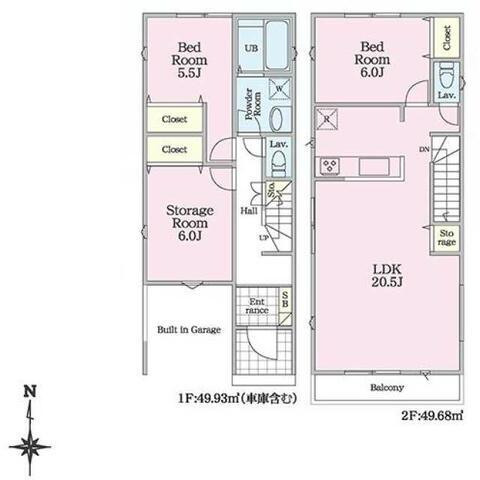 リナージュ足立区保木間２２－１期の見取り図