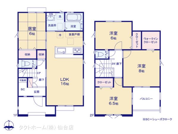 グラファーレ4168仙台市鶴巻３期３棟の見取り図