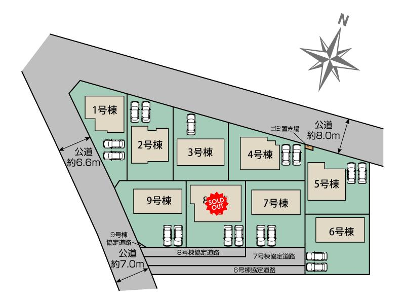 ブルーミングガーデン前橋市大友町２丁目９棟の見取り図