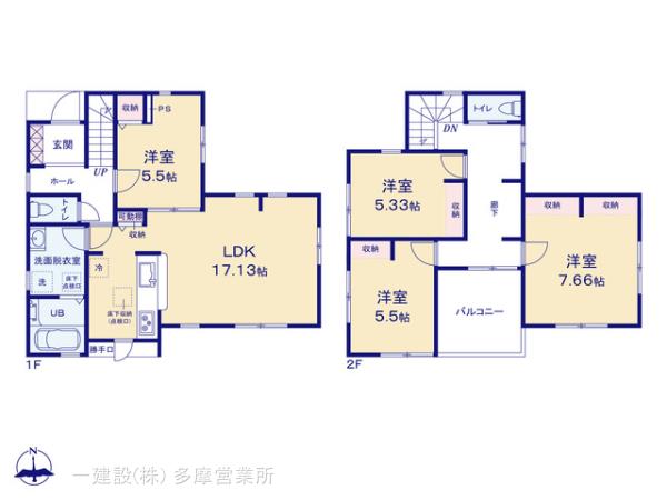 リーブルガーデン相模原若葉台第１期の見取り図