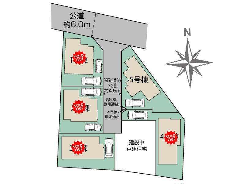 ブルーミングガーデン青梅市新町１丁目５棟の見取り図