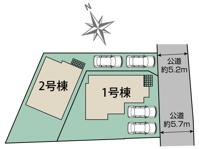 ブルーミングガーデン北九州市小倉北区上富野４丁目２棟の見取り図