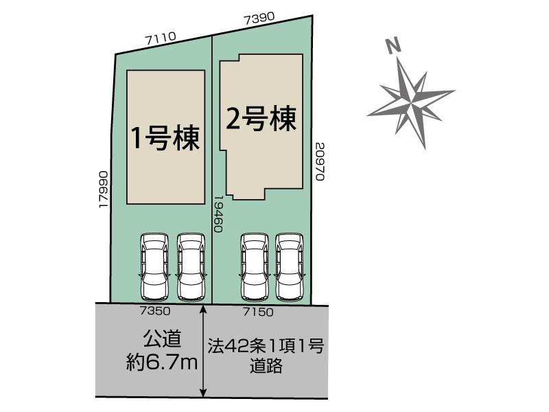 ブルーミングガーデン枚方市長尾東町３丁目２棟の見取り図