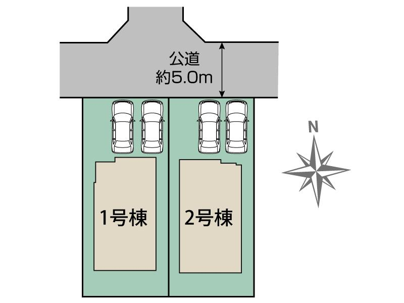 ブルーミングガーデン仙台市泉区向陽台５丁目２棟の見取り図