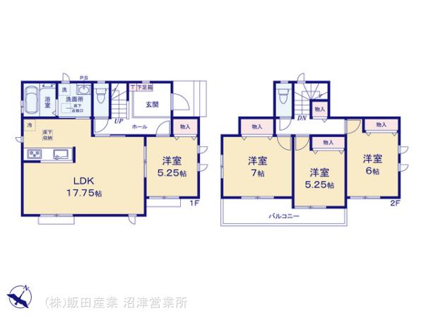 ハートフルタウン富士中丸の見取り図