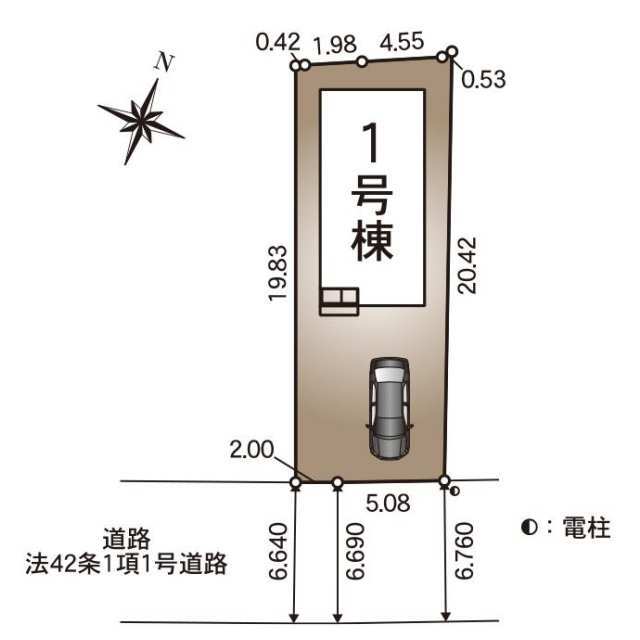 クレイドルガーデン秋田市千秋中島町 第1の見取り図