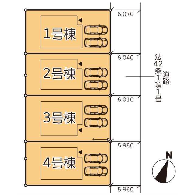 クレイドルガーデン秋田市楢山城南新町 第1の見取り図