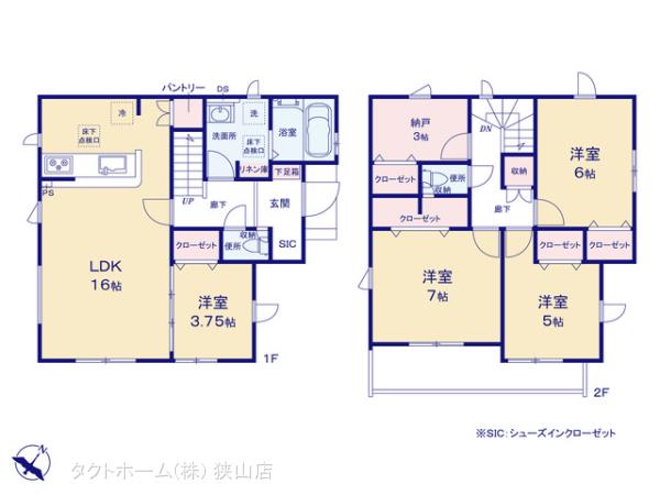 グラファーレ4055川越市砂７期１８棟の見取り図