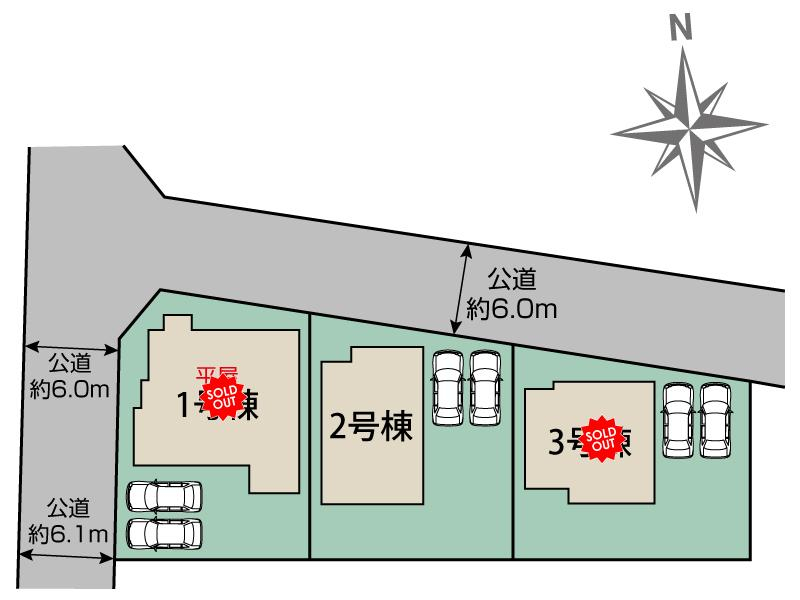 ブルーミングガーデン伊勢崎市除ヶ町３棟の見取り図