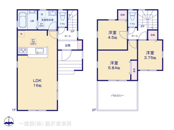 リーブルガーデン綾瀬市小園南２丁目の見取り図