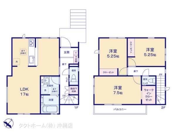 グラファーレ那覇市仲井真３棟の見取り図