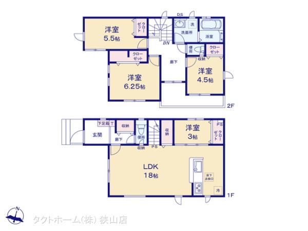 グラファーレ4255川越市今成１３期５棟の見取り図