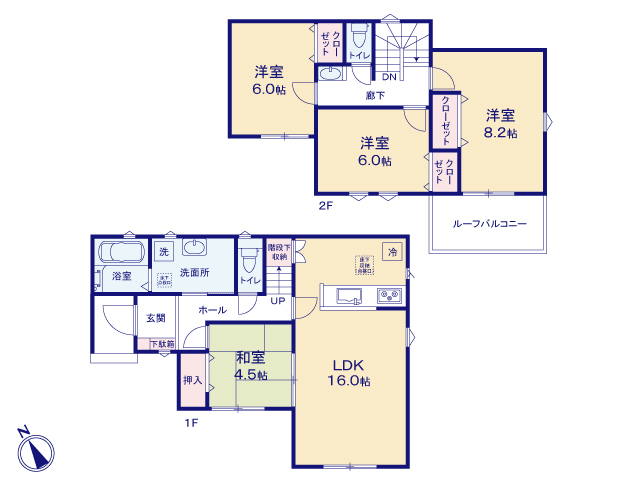 リナージュ徳島八万町内浜２４－１期の見取り図