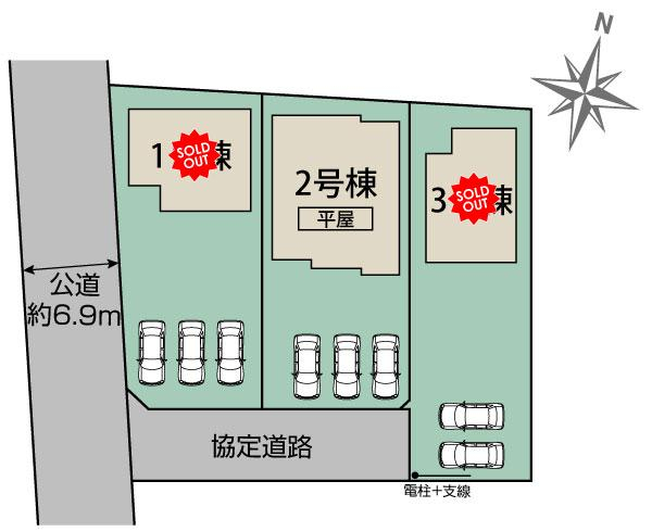 ブルーミングガーデン熊谷市弥藤吾３棟の見取り図