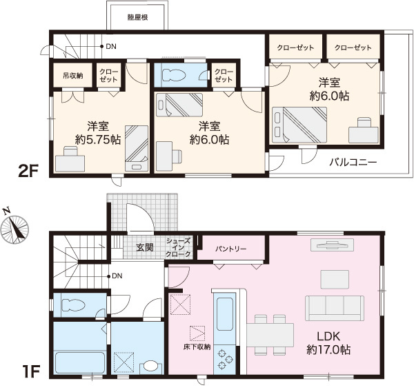 グラファーレ4293高知市大津甲１棟の見取り図