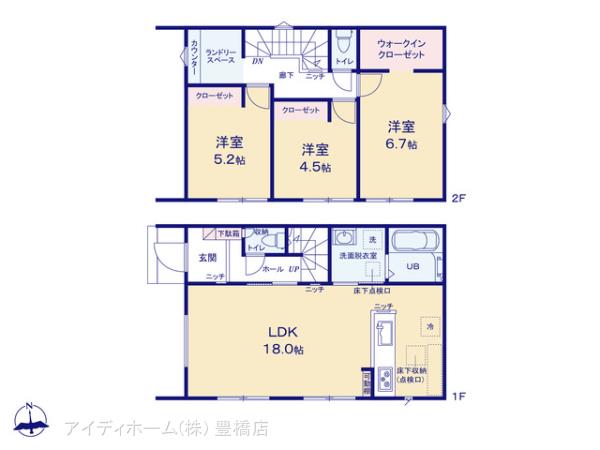 リナージュ田原市赤羽根町２４－１期の見取り図