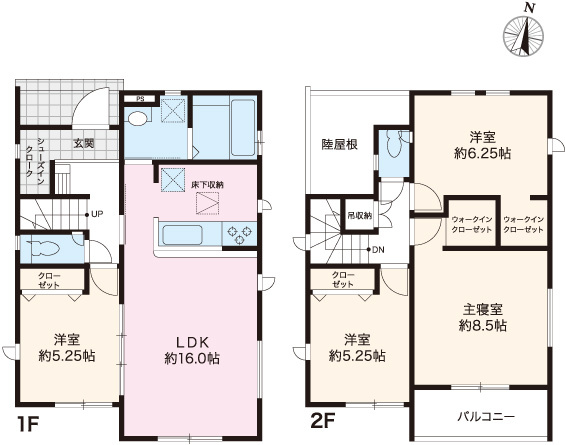 グラファーレ4293高知市長浜５期２棟の見取り図