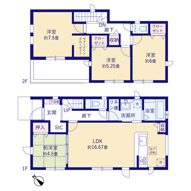 グラファーレ4173千葉市加曽利町４期４棟の見取り図