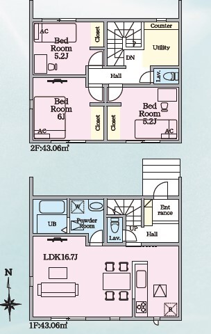 リナージュ知多市つつじが丘２３－１期の見取り図