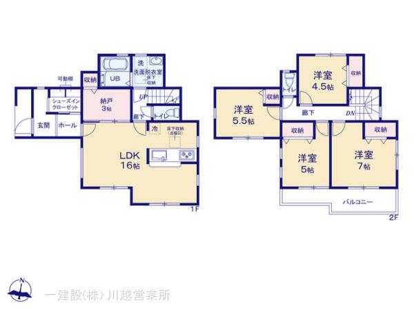 リーブルガーデン鶴ヶ島市下新田第2の見取り図