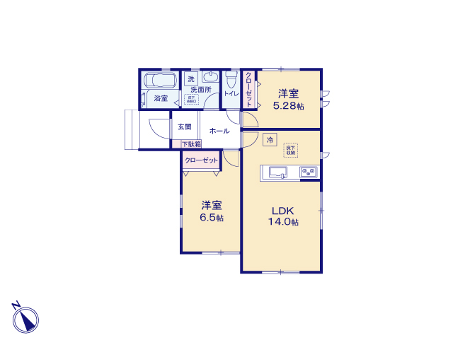 リナージュ袖ケ浦市蔵波台２３－３期の見取り図