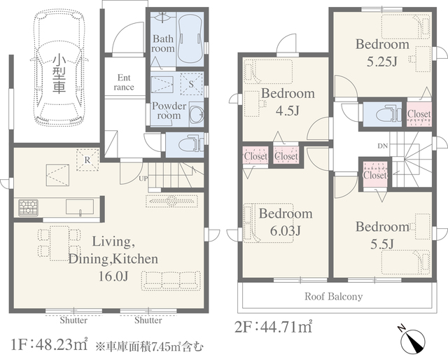リナージュさいたま市中央区上峰２３－１期の見取り図