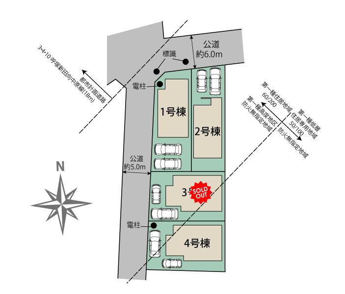 ブルーミングガーデン柏市あかね町４棟の見取り図