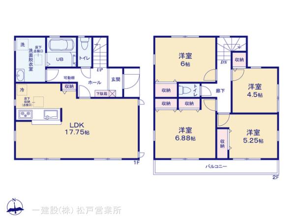 リーブルガーデン三郷市早稲田の見取り図