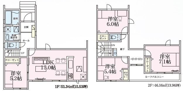 リナージュ取手井野３丁目２４－１期の見取り図