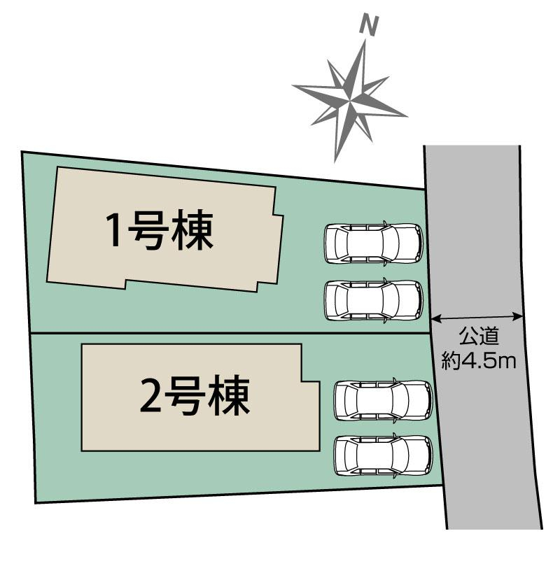 ブルーミングガーデン名取市名取が丘２丁目２棟の見取り図