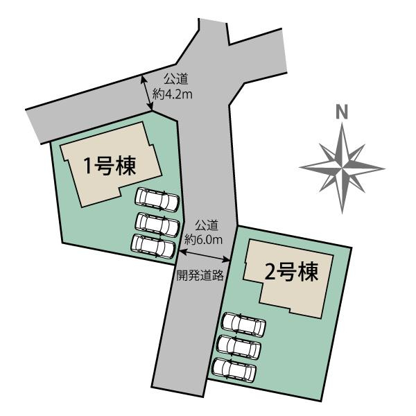 ブルーミングガーデン甲府市新田町２棟の見取り図