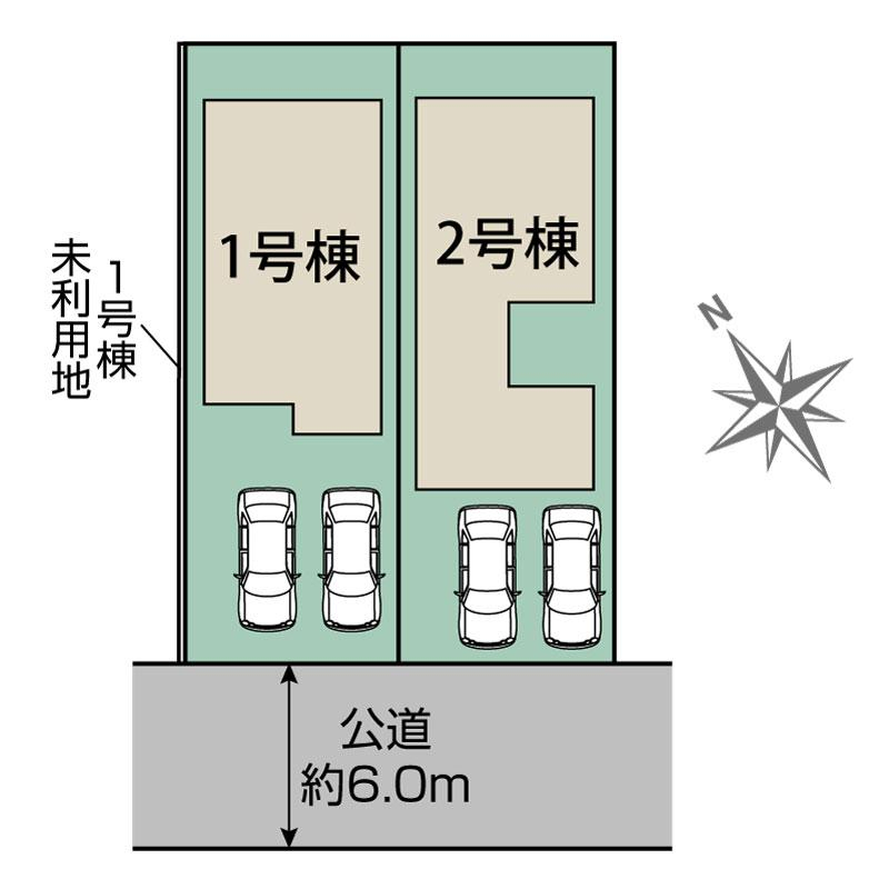 ブルーミングガーデン知多市つつじが丘１丁目２棟の見取り図