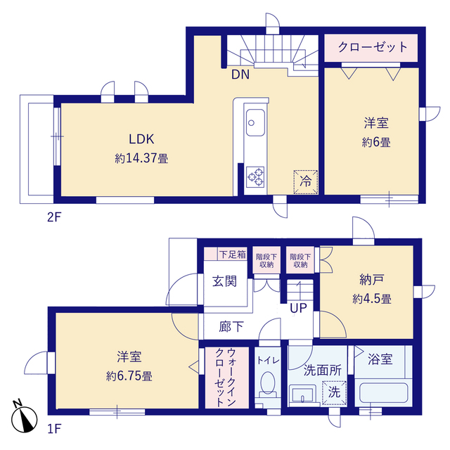 グラファーレ4113昭島市朝日町３期２棟の見取り図