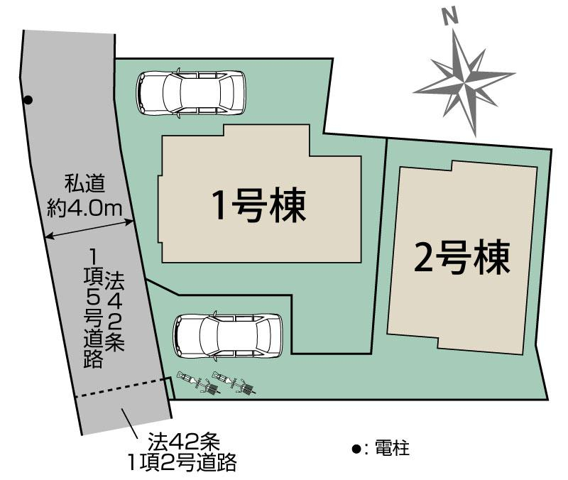 ブルーミングガーデン昭島市中神町１丁目２棟の見取り図
