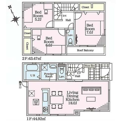 リナージュ広島市南区仁保２３－２期の見取り図