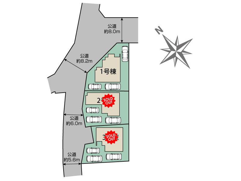 ブルーミングガーデン知多信濃川東部土地区画整理１５街区３棟の見取り図