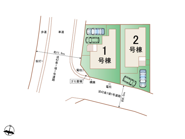 ハートフルタウン(尼崎)明石大久保町高丘2丁目の見取り図
