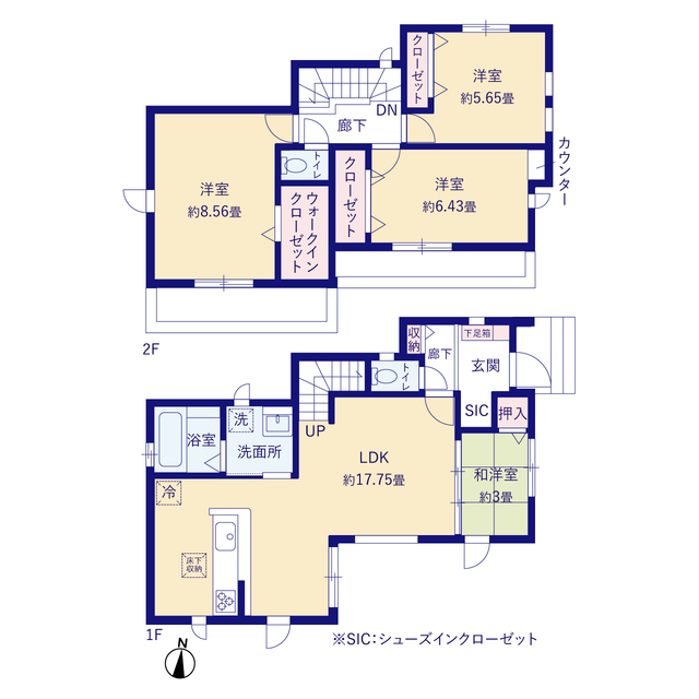 グラファーレ4248春日部市西金野井１０期２棟の見取り図