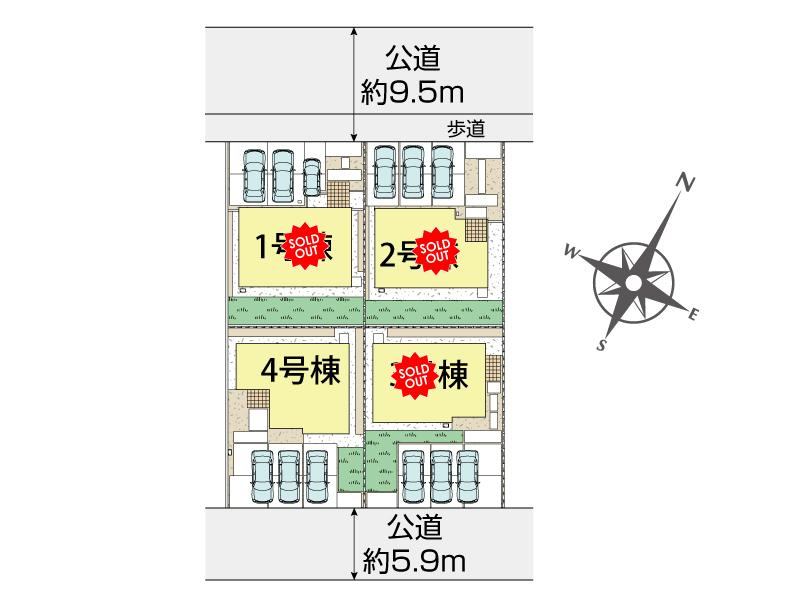 ブルーミングガーデン倉敷市児島小川町２期４棟の見取り図