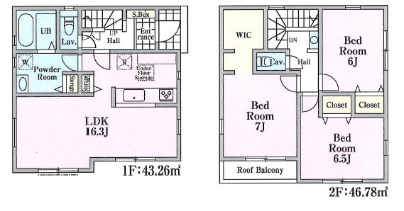 リナージュ朝霞市朝志ケ丘２丁目２４－１期の見取り図