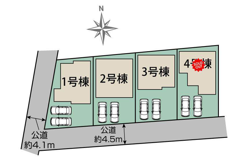 ブルーミングガーデン海部郡大治町西條諏訪４棟の見取り図