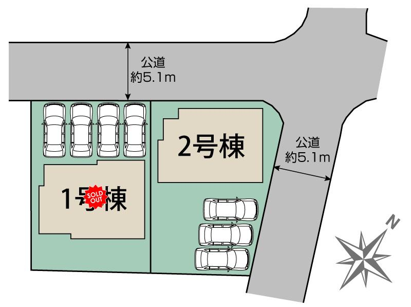 ブルーミングガーデン丹羽郡扶桑町大字柏森中島２棟の見取り図