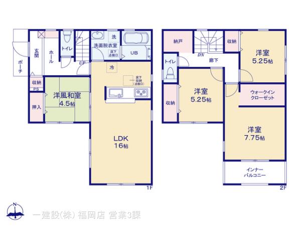 リーブルガーデン小倉南区田原新町第３の見取り図